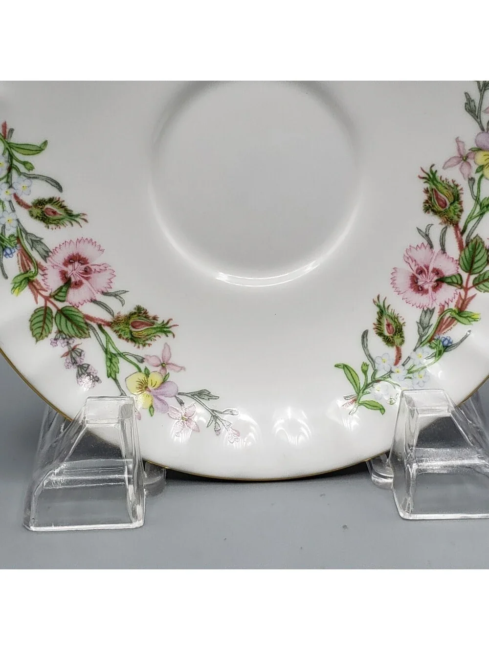 Vintage Aynsley Teacup & Saucer Pink Dianthus Carnation Fine Bone China England